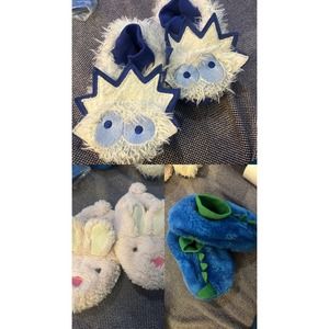 Slipper LOT of 3! LL Bean Stride Rite Kids Animal Dino Bunny Monster